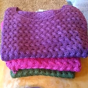 Set of 3 Coldwater creek knit sweaters short sleeve size M